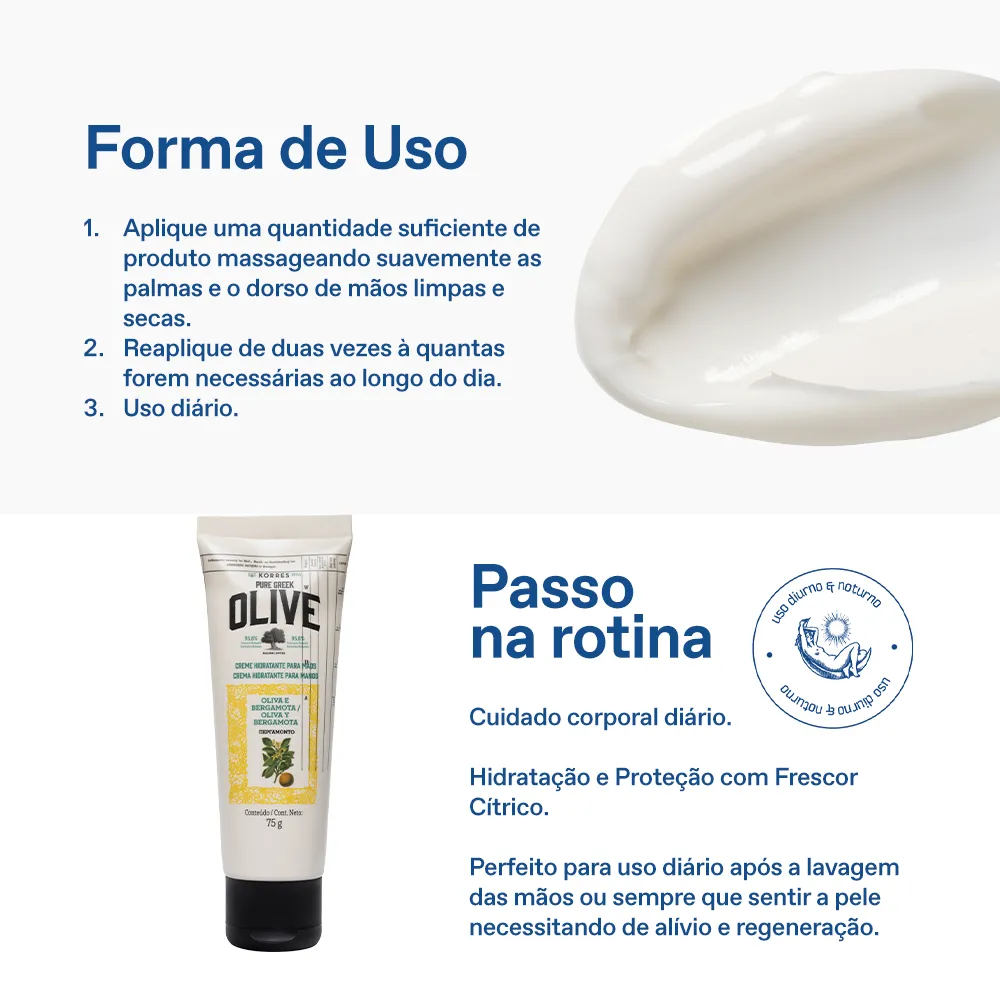 Creme Hidratante Deo para Mãos Oliva e Bergamota 5