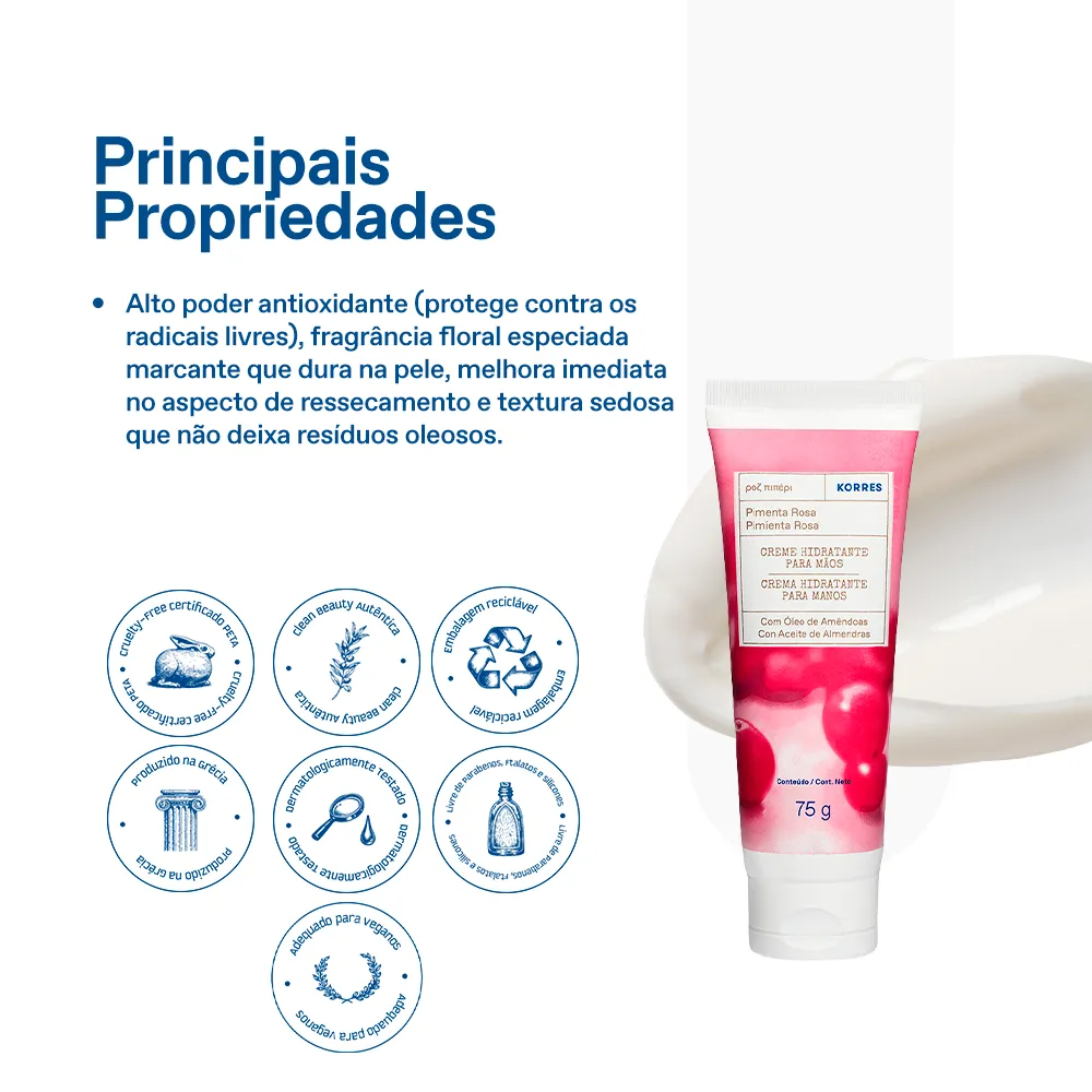 Creme Hidratante Deo para Mãos Pimenta Rosa 6
