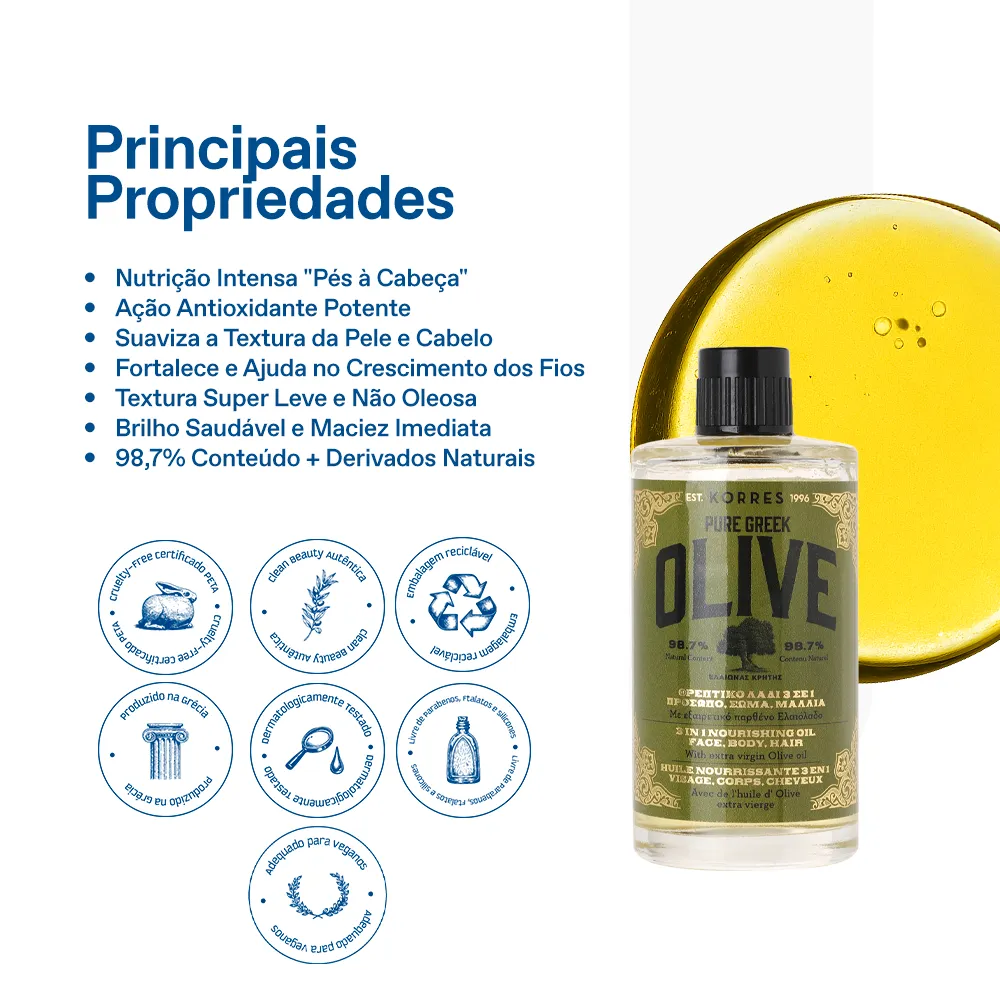 Pure Greek Olive 3 in 1 Nourishing Oil Face, Body, Hair 5